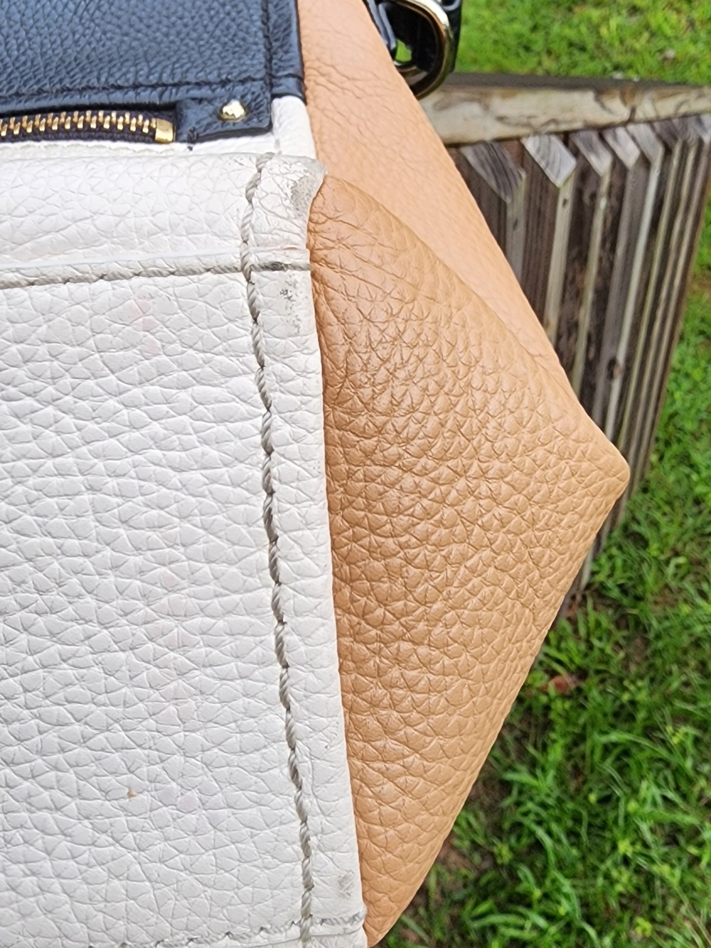 kate spade Black, White & Tan Colorblock Leather Shoulder Bag - Picture 15 of 16